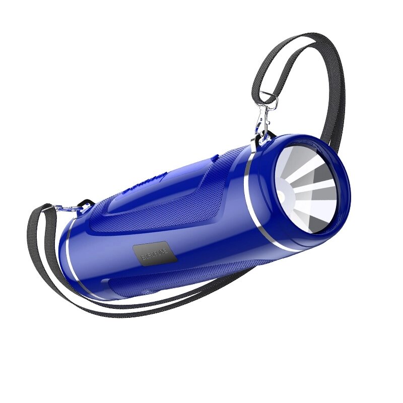 Колонка портативная Borofone BR7 Empyreal sports, Bluetooth, MP3, фонарик blue от компании Медиамир - фото 1