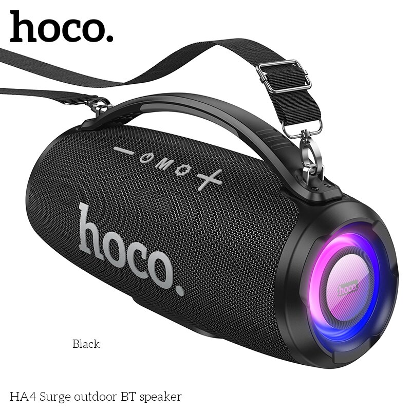 Колонка портативная HOCO HA4 2*20W 4500mAh LED, FM , MP3, USB, AUX Black п от компании Медиамир - фото 1