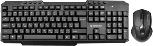Комплект беспроводной Defender клавиатура+мышь Jakarta C-805 RU, черный, полноразмерный (45804)
