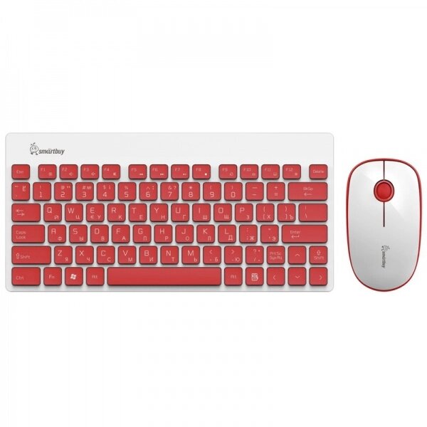 Комплект беспроводный клавиатура+мышь Smartbuy 220349AG красно-белый (SBC-220349AG-RW) /20 от компании Медиамир - фото 1