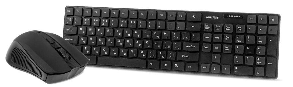 Комплект беспроводный клавиатура+мышь Smartbuy 229352AG ONE черный (SBC-229352AG-K) /10 от компании Медиамир - фото 1