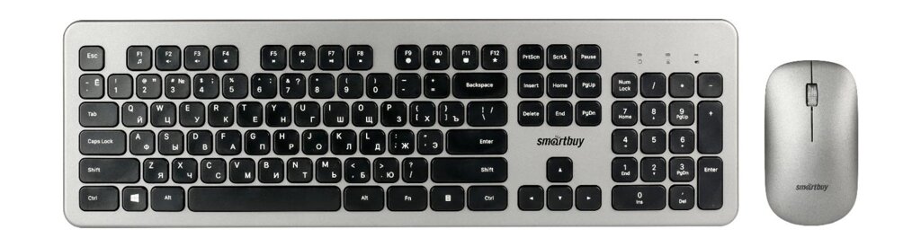 Комплект беспроводный клавиатура+мышь Smartbuy 233375AG-GK сер/черн.(бесшумн. мышь) (SBC-233375AG-GK) от компании Медиамир - фото 1