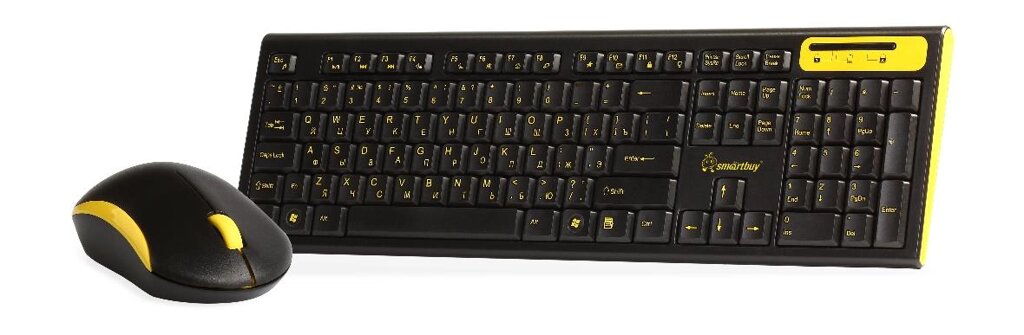 Комплект беспроводный клавиатура+мышь Smartbuy 23350AG черно/желтый (SBC-23350AG-KY)/10 от компании Медиамир - фото 1