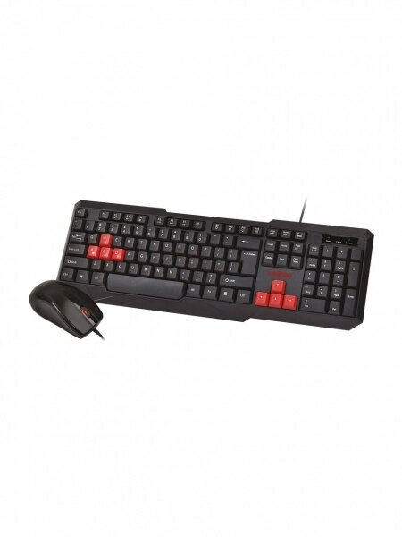 Комплект проводный клавиатура+мышь Smartbuy 230346 ONE черно-красный (SBC-230346-KR) /20 от компании Медиамир - фото 1