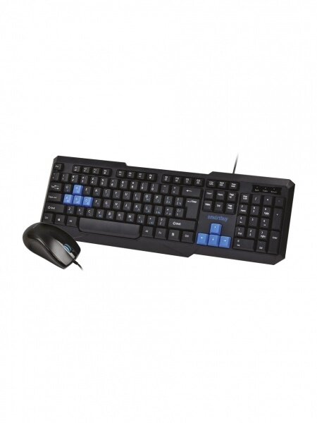 Комплект проводный клавиатура+мышь Smartbuy 230346 ONE черно-синий (SBC-230346-KB) /20 от компании Медиамир - фото 1
