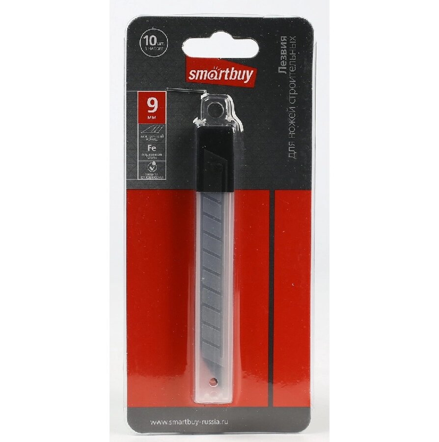 Лезвия сменные 9 мм для ножей строительных Smartbuy tools, отлам., заостр. торец, 10 шт.,(SBT-SKT-9) ##от компании## Медиамир - ##фото## 1