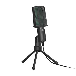 Микрофон RITMIX RDM-126 Black-Green настольный, съемный на штативе, jack 3.5 мм, коробка от компании Медиамир - фото 1