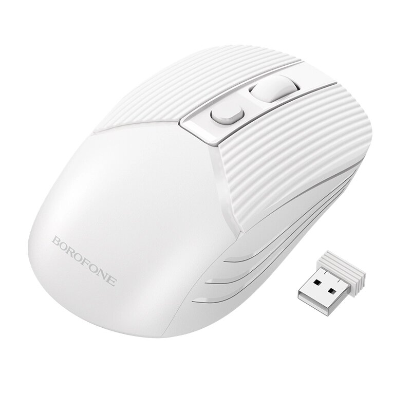 Мышь беспроводная Borofone BG5 Business 3 кнопки , 1600Dpi , 1*АА, коробка White от компании Медиамир - фото 1