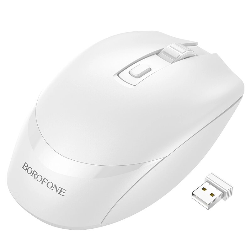 Мышь беспроводная Borofone BG7 Business 3 кнопки , 1600Dpi , 1*АА, коробка White от компании Медиамир - фото 1