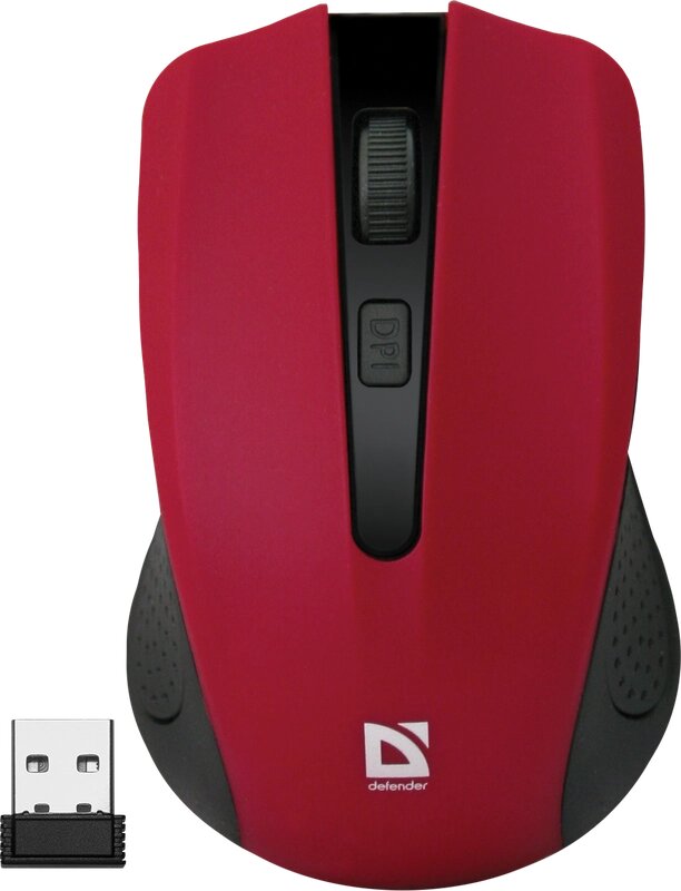 Мышь беспроводная Defender Accura MM-935 красный ,4 кнопки,800-1600 dpi , блистер (52937) от компании Медиамир - фото 1
