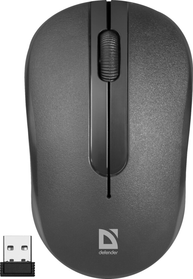 Мышь беспроводная Defender Hit MM-495 черный,3 кнопки,1600 dpi , коробка  (52495) от компании Медиамир - фото 1