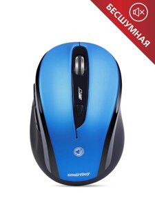 Мышь беспроводная SmartBuy 612AG беззвучная синяя, Blue LED (SBM-612AG-BK) /40/