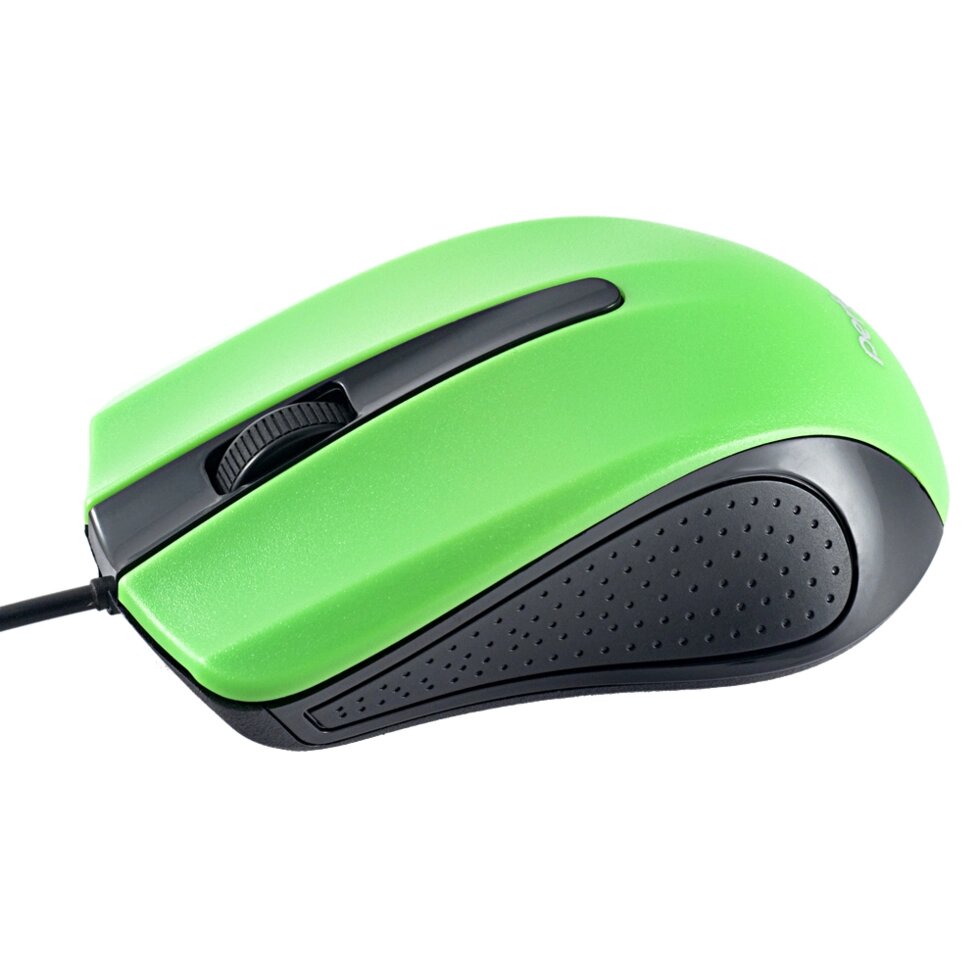 Мышь проводная Perfeo RAINBOW, 3 кн, USB, 1,8м, чёрно-зеленая (PF_3442) от компании Медиамир - фото 1