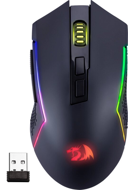 Мышь REDRAGON игровая беспроводная Bluetooth+2,4G Trident черн, RGB,8000 DPI,7 кн, акк700 мА·ч (71431) от компании Медиамир - фото 1