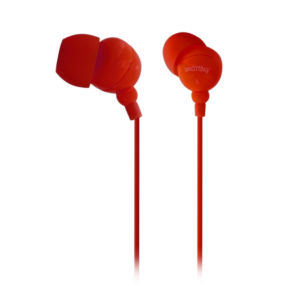 Наушники внутриканальные SmartBuy COLOR TREND, провод 1.2м, красные.(арт. SBE-3300)/320 ##от компании## Медиамир - ##фото## 1