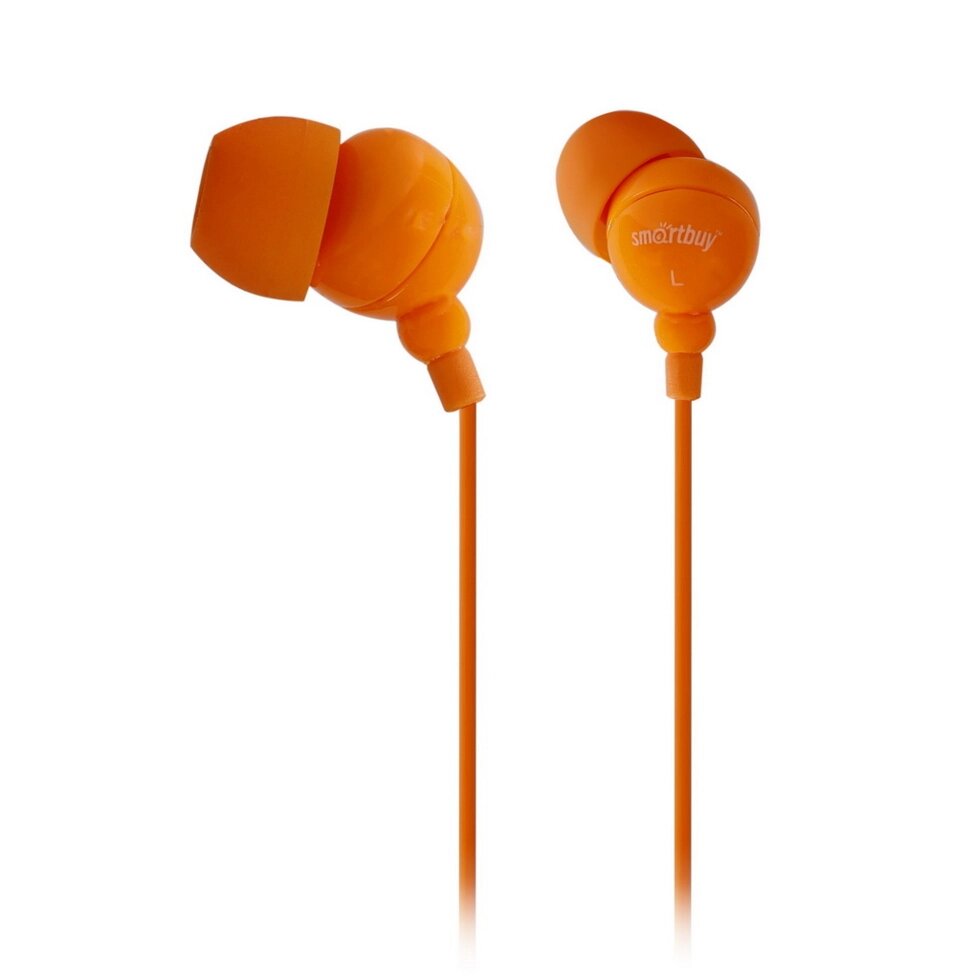 Наушники внутриканальные SmartBuy COLOR TREND, провод 1.2м, оранжевые.(арт. SBE-1300)/240 от компании Медиамир - фото 1