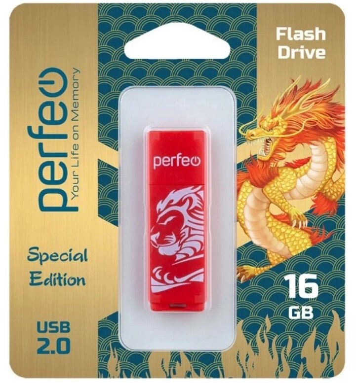 Perfeo USB 16GB C04 Red Lion от компании Медиамир - фото 1