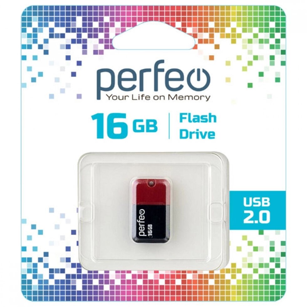 Perfeo USB 16GB M04 Red Mini Series от компании Медиамир - фото 1