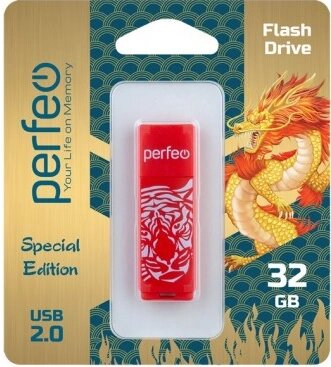 Perfeo USB 32GB C04 Red Tiger от компании Медиамир - фото 1