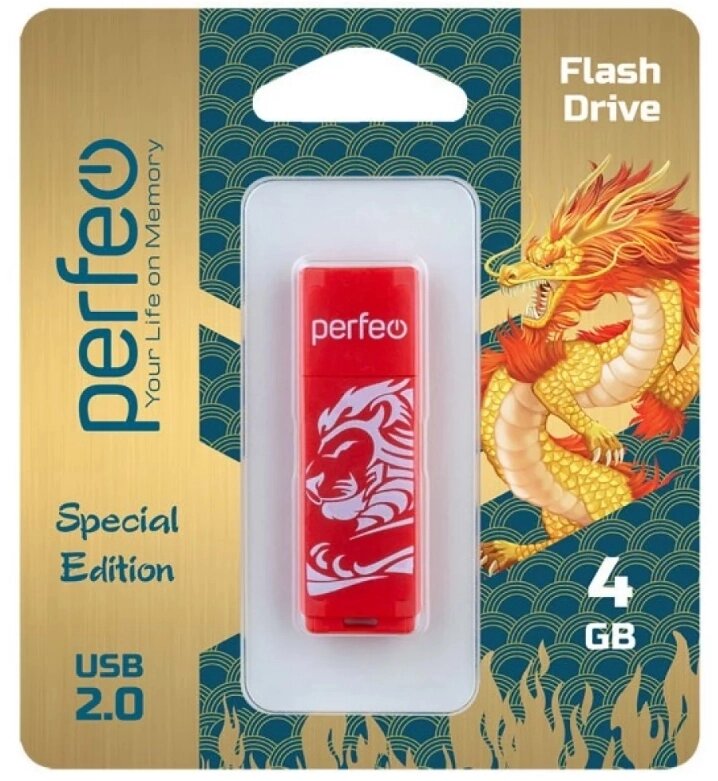 Perfeo USB 4GB C04 Red Lion от компании Медиамир - фото 1