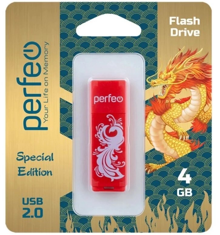 Perfeo USB 4GB C04 Red Phoenix от компании Медиамир - фото 1