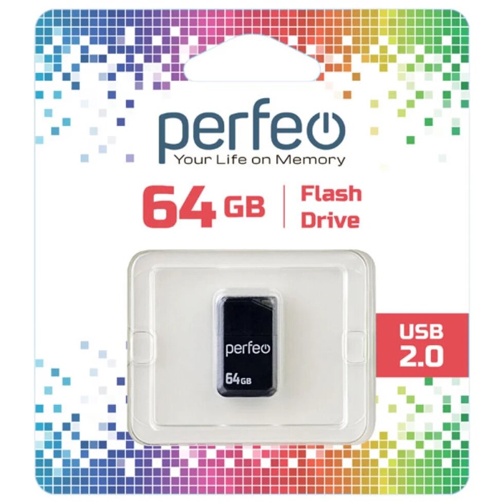 Perfeo USB 64GB M03 Black Mini Series от компании Медиамир - фото 1