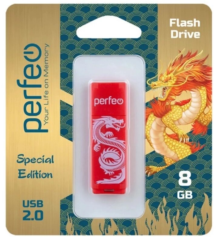 Perfeo USB 8GB C04 Red Dragon от компании Медиамир - фото 1
