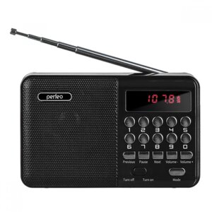 Радиоприемник Perfeo PALM, FM+ 87.5-108МГц/ MP3/ питание USB или 18650/ черный (i90-BL) PF_A4870