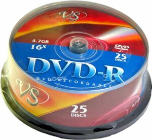 Диск VS DVD-R 4.7 Gb 16х (уп. 25 шт. в пл. кор.) /250/