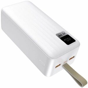 Внешний аккумулятор Perfeo WATERFALL 40000 mAh/LED/PD+QC3.0/Type-C/2USB/Вых: 5A, White PF_D0183