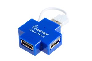 Хаб USB 2.0 Smartbuy 6900, 4 порта, голубой (SBHA-6900-B)