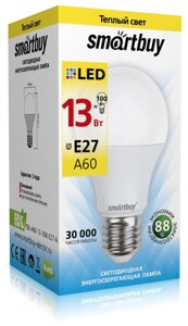 Светодиодная (LED) Лампа Smartbuy-A60-13W/3000/E27 (SBL-A60-13-30K-E27-A)