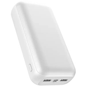 Внешний аккумулятор GOLF G55-C/30000 mah+Micro usb/In Micro usb, Type-C/Out Type-C 2.1A, USB 1А, White