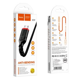 Кабель USB-MicroUSB Hoco X59 Victory, 2.4A нейлон 2,0м Black сд в Ростовской области от компании Медиамир