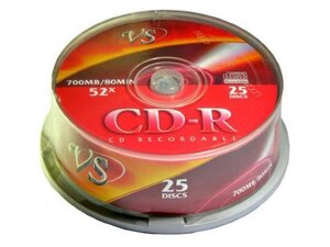 Диск VS CD-R 700Mb 52х (уп. 25шт. в пласт. кор.) /250/