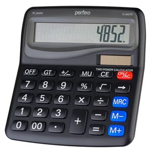 Калькулятор Perfeo PF_B4852, бухгалтерский, 12-разрядный, черный