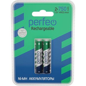 Аккумулятор PERFEO AAA 750mAh/2BL Пластик