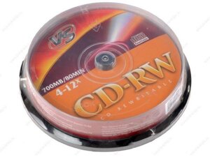 Диск VS CD-RW 700Mb 12x (уп. 10 шт. в пл. кор.) /200/
