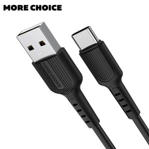 Кабель More choice USB - Type-C K26a 2.0A TPE 1м + держатель для кабеля (Black)