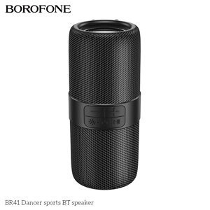 Колонка портативная Borofone BR41 2*5W 1200mAh LED, FM , MP3, USB, AUX Black п