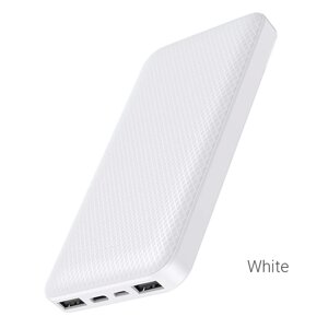 Внешний аккумулятор Borofone BJ3 Minimalist 10000mAh 2USB+Type-C 2.0A LED (White)