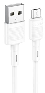 Кабель HOCO MicroUSB X83 2.4А, ПВХ 1м White