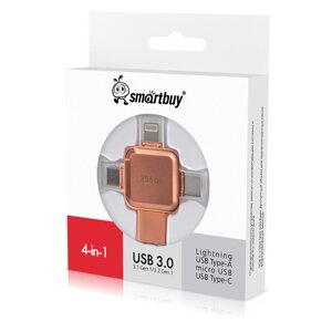 Smart Buy USB 3.0 256GB MC15 Metal Quad OTG Apricot