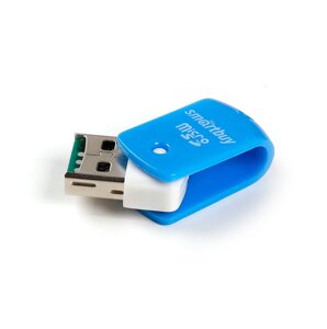 Картридер микро Smartbuy, USB 2.0 - MicroSD, 706 голубой (SBR-706-B)