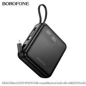 Внешний аккумулятор 20000mAh Borofone BJ64A USB+TypeC PD, QC3, LED дисплей Black *