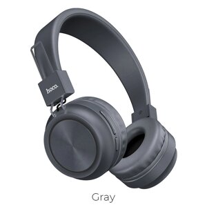 Гарнитура Bluetooth полноразмерная HOCO W25 Promisel, MP3, съемный кабель Gray