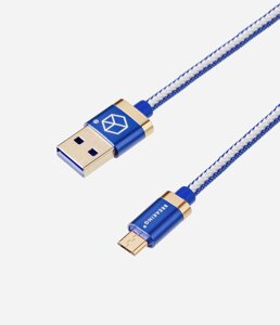 Кабель Breaking Denim USB - Micro USB 1m. джинса (Синий) коробка (21221)