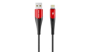 Кабель More choice USB - Lightning K41Si NEW Smart 2.4A нейлон 1м + карта, кубики (Red Black)