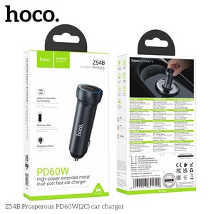 ЗУ Автомобильное HOCO Z54B 2TypeC  PD60W длина 82,5мм  Metal grey д в Ростовской области от компании Медиамир
