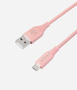 Кабель Breaking Silicone, USB - Micro USB, 2.4A, 1м (Розовый) коробка (21625)